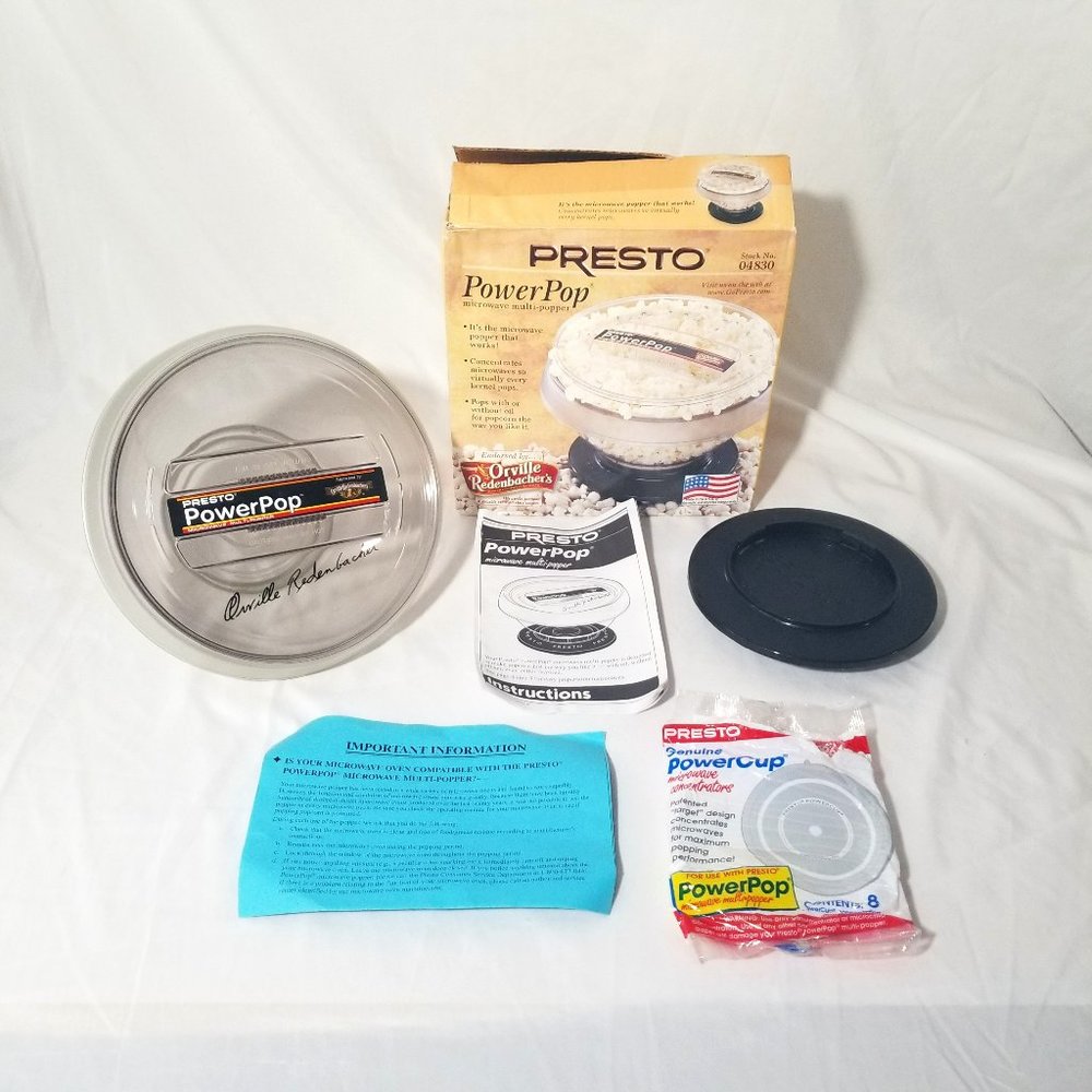 Vtg 2002 Presto Power Pop Microwave Multi-Popper Popcorn Maker #04830